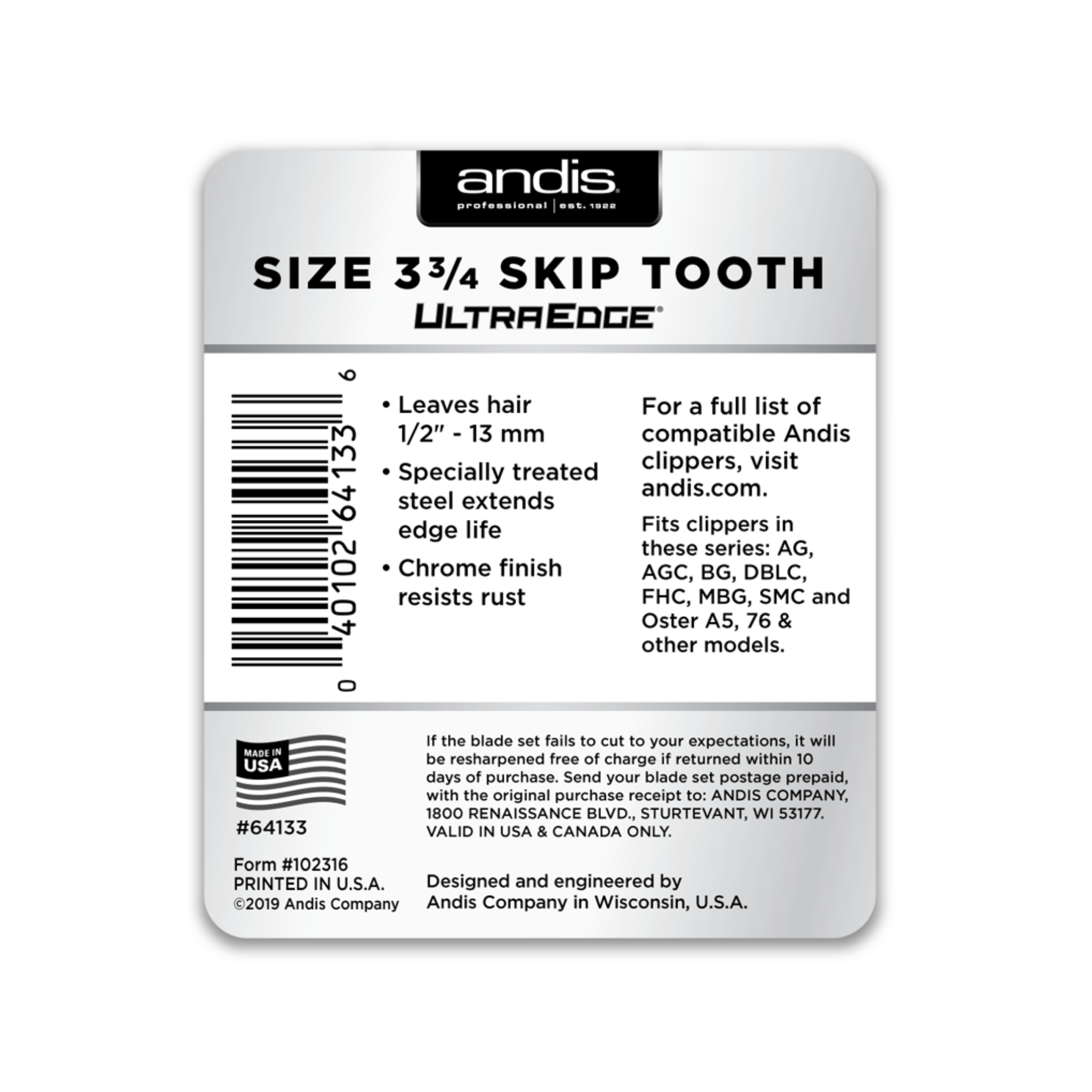 Ultra Edge - Detachable Skip Tooth Blade (Size 3 3/4)