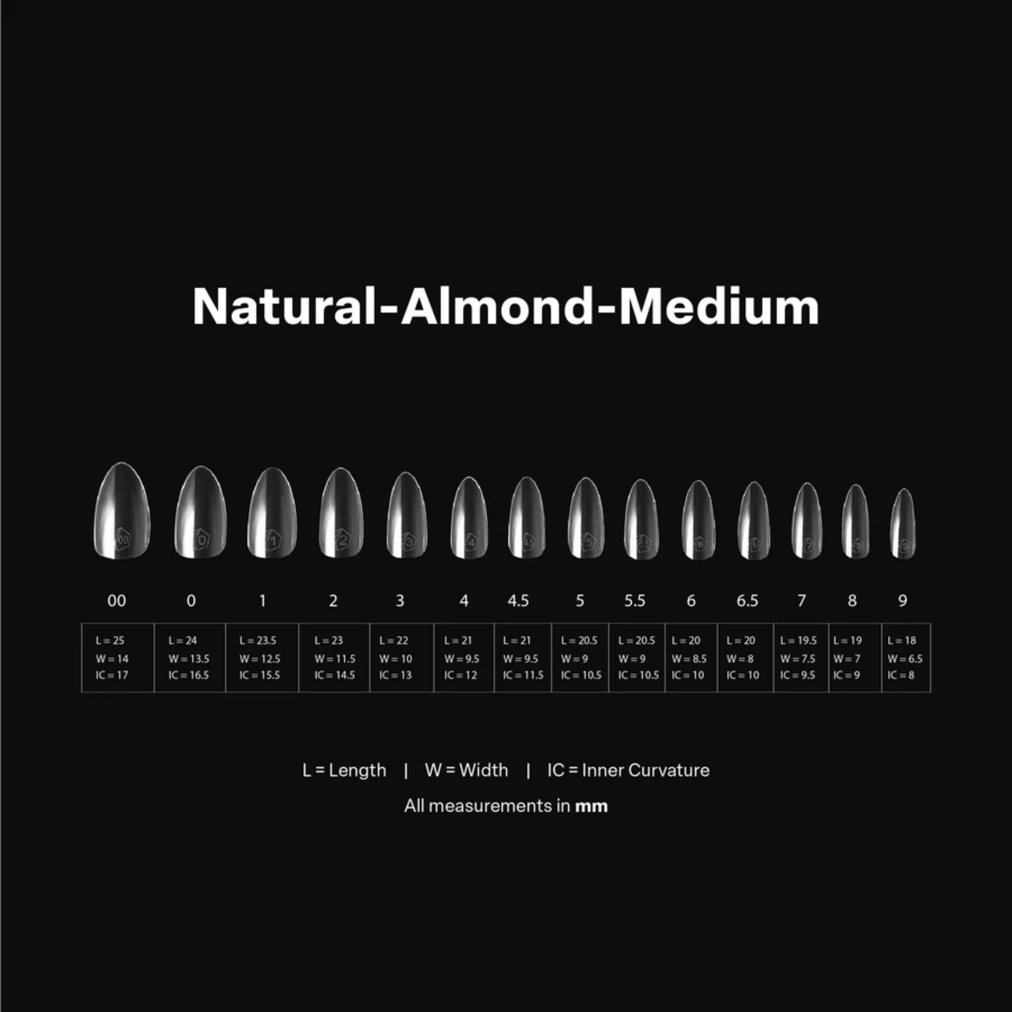 Gel X 2.0 Box of Tips: Natural Almond - Medium (14 Sizes)