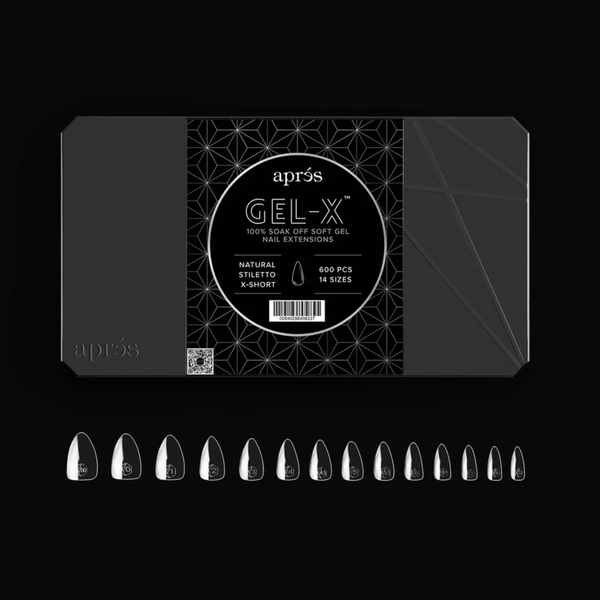 Gel X 2.0 Box of Tips: Natural Stiletto - Extra Short (14 Sizes)