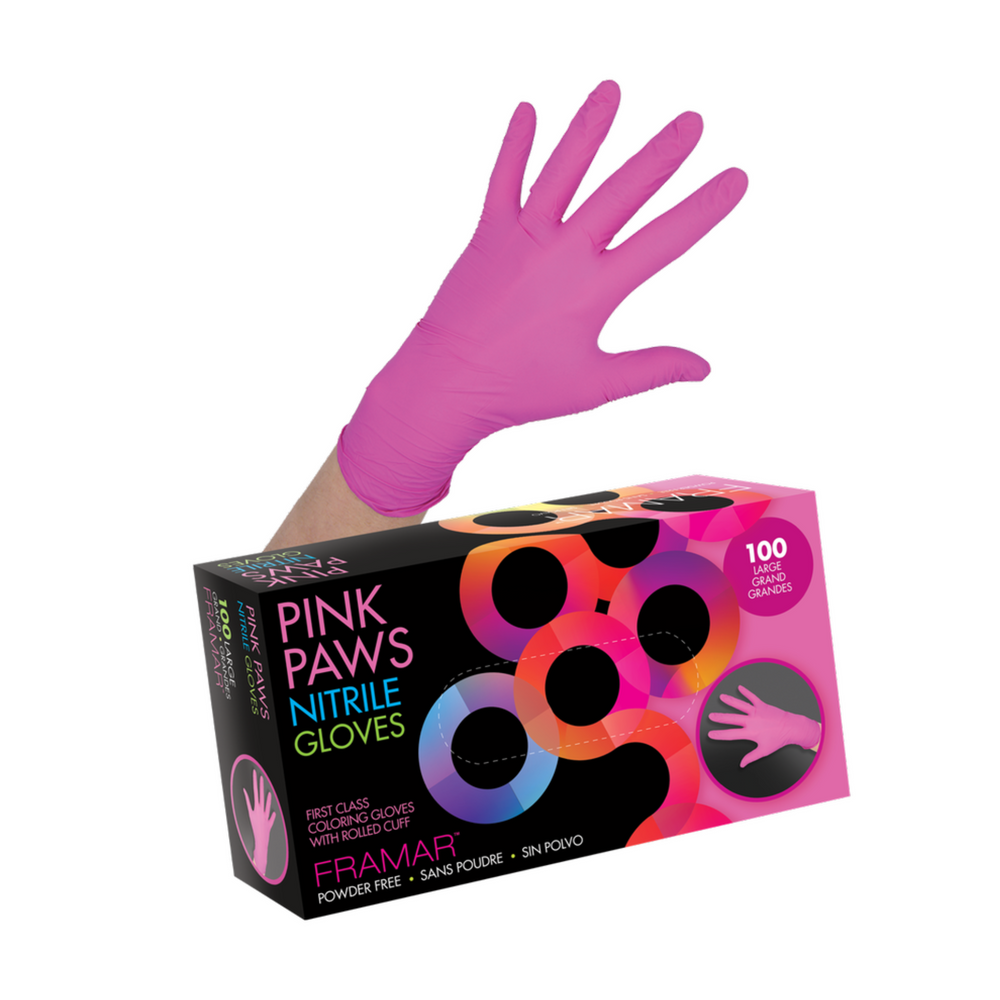 Pink Paws - Nitrile Gloves (Large)
