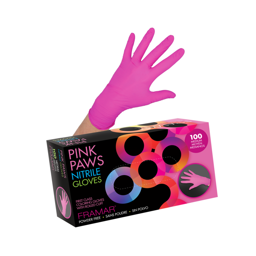 Pink Paws - Nitrile Gloves (Medium)