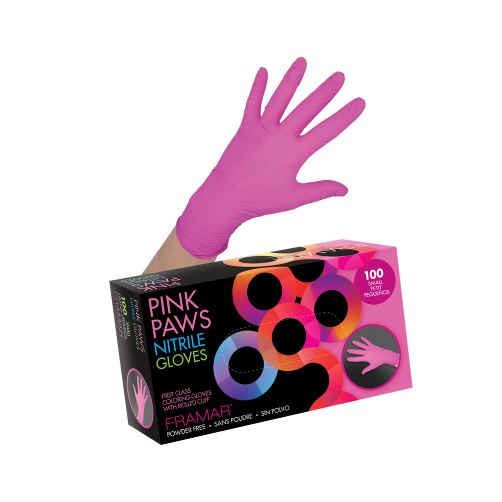 Pink Paws - Nitrile Gloves (Small)
